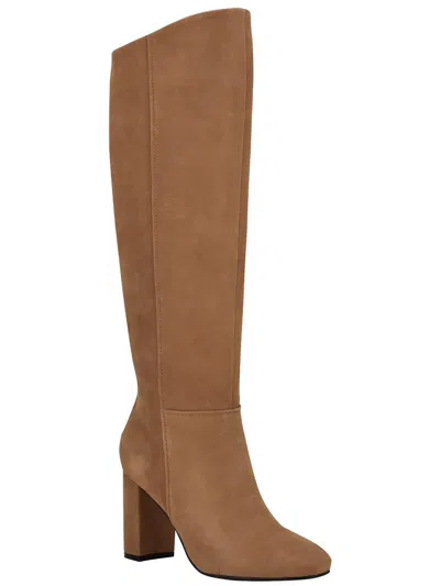 Calvin Klein Almay Womens Leather Tall Knee-high Boots In Multi
