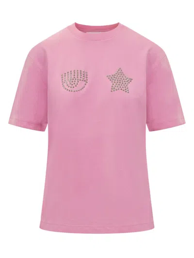 Chiara Ferragni Eye Star T-shirt In Pink