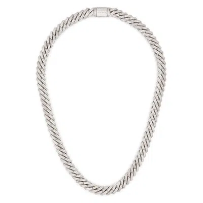 Darkai Mini Prong Pavé Gemstone Necklace In Silver