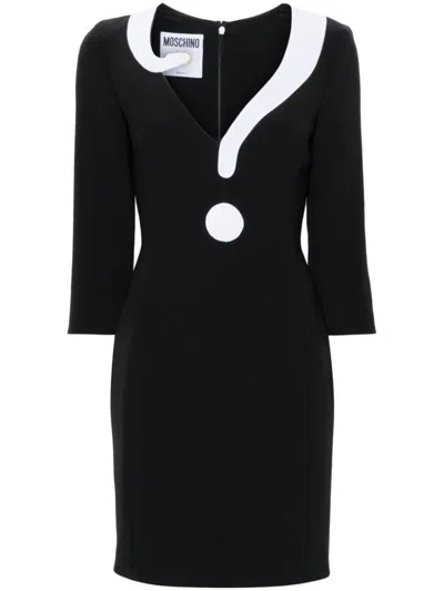 Moschino House Symbols Dress In Black