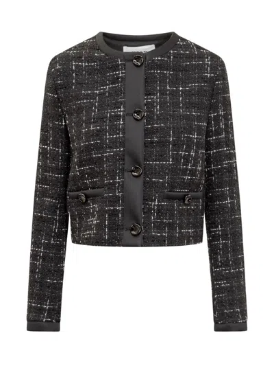 Msgm Cotton Blend Jacket In Black