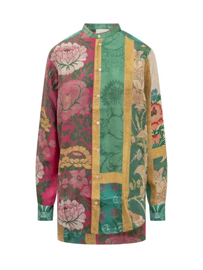 Pierre-louis Mascia Silk Shirt With Floral Pattern In Multicolor