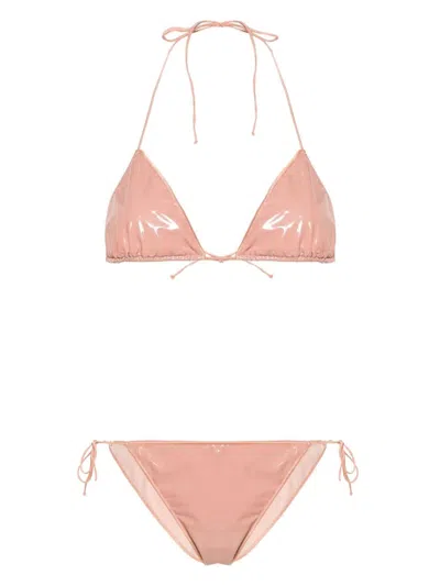 Oseree High-shine Finish Bikini Set In Pink
