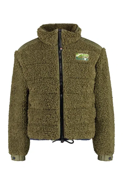 Moncler Grenoble Faux Fur Cardigan In Green