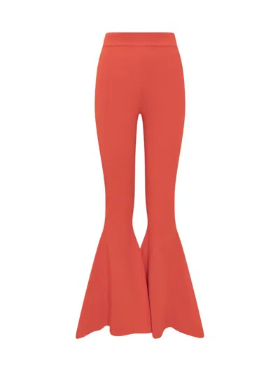 A.w.a.k.e. Knit Flared Trousers In Red