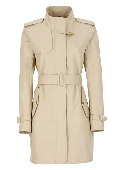 Fay Virginia Cotton Trench Coat In Beis