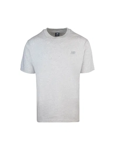 New Balance T-shirt Athletics Cotton Grigio In Ashheather