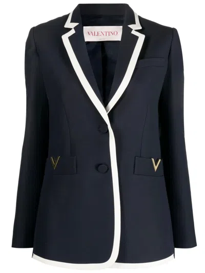 Valentino Crepe Couture Jacket In Black