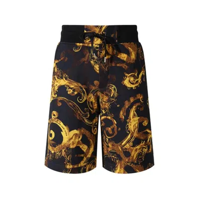 Versace Jeans Couture Baroccoflage-print Elasticated-waistband Shorts In Black
