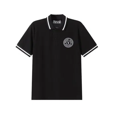 Versace Jeans Couture Polo With Logo In Black