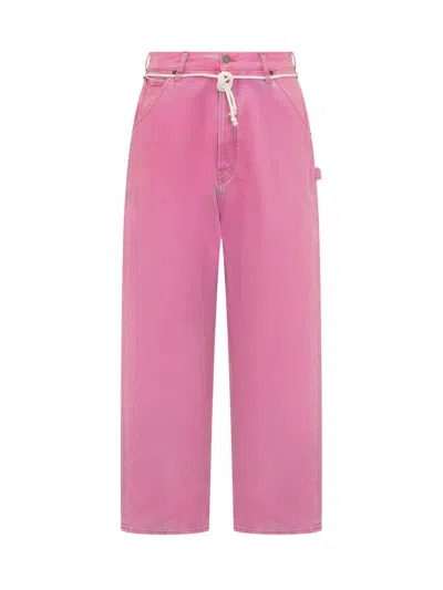Darkpark Iris Oversized Wide-leg Jeans In Bright Pink