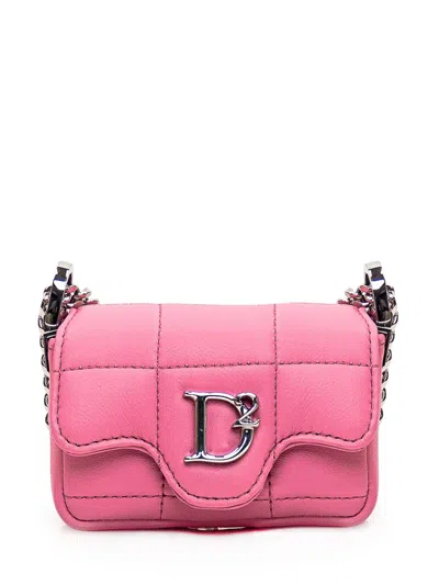 Dsquared2 Mini Bag In Leather In Pink