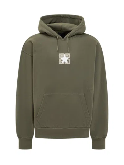 Givenchy 4g Motif Drawstring Hoodie In Green