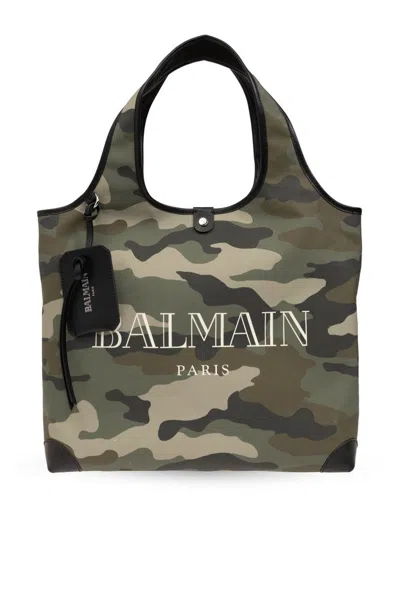 Balmain B-army Camouflage-print Tote Bag In Green