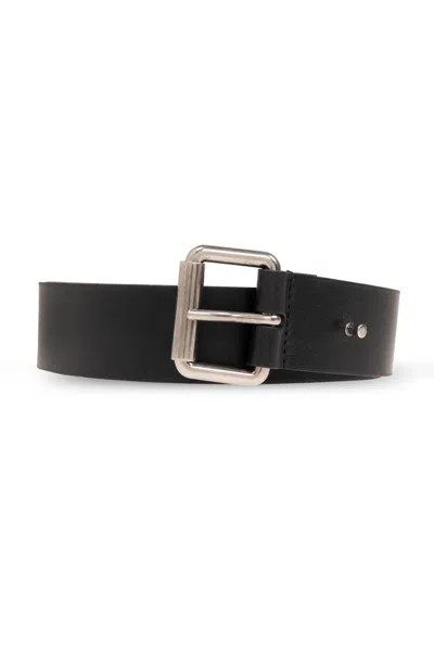 Saint Laurent Motorcycle Leather Belt In Black