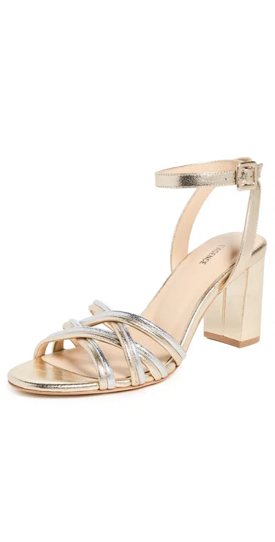 L Agence Acelynn Ankle Strap Sandal In Gold/silver