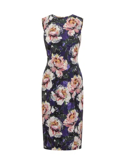 Dolce & Gabbana Cady Sheath Dress In Multicolor