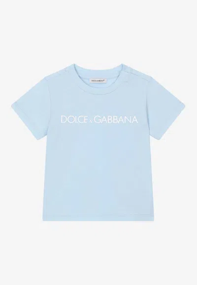Dolce & Gabbana Baby Boys Logo Print T-shirt In Blue