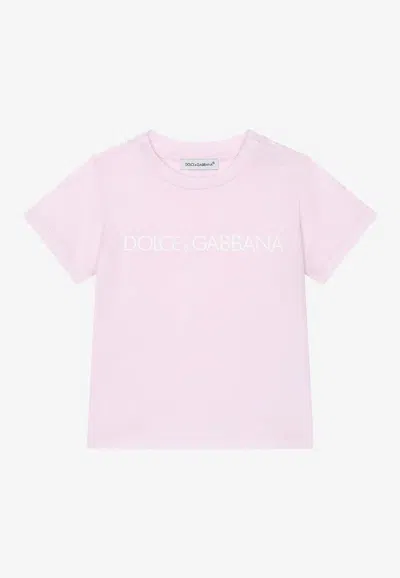 Dolce & Gabbana Baby Boys Logo Print T-shirt In Pink