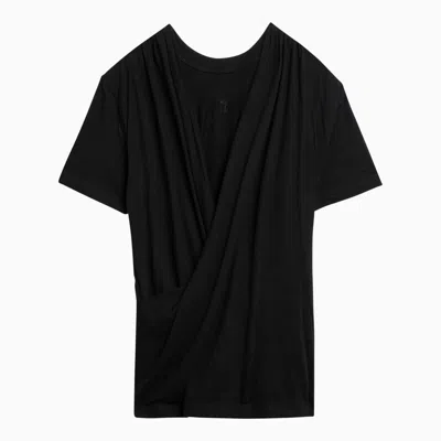 Givenchy Black Draped Cotton T-shirt Women