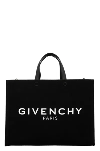Givenchy G-tote Medium Canvas Tote Bag In Black