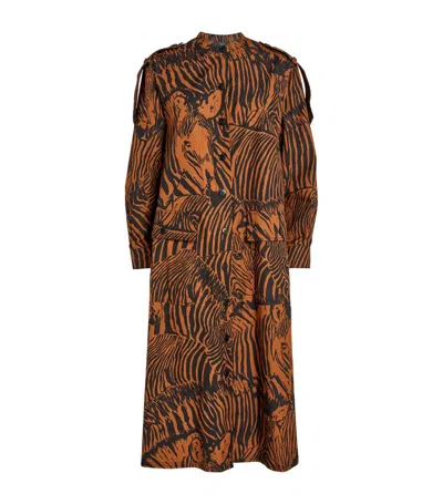 Weekend Max Mara Animal Print Midi Dress In Brown