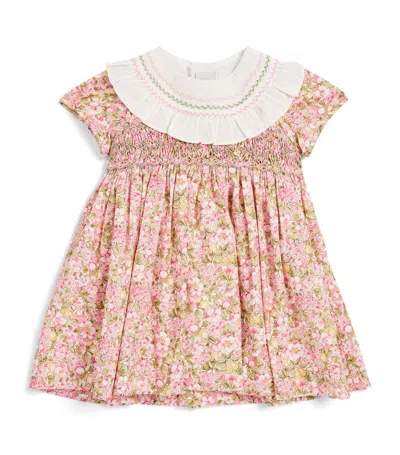 Pepa London Kids'  Floral Print Smocked Dress (2-4 Years) In Pink