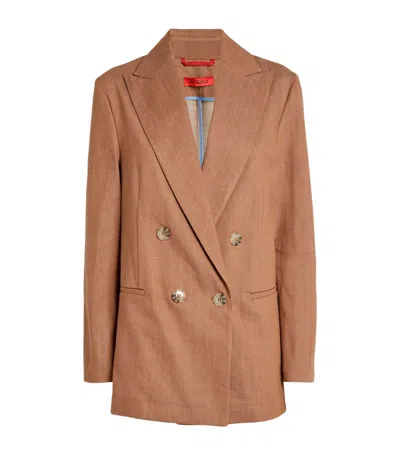 Max & Co Double-breasted Blazer In Brown