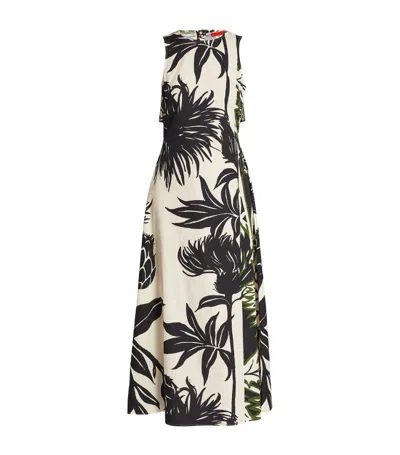 Max & Co Cotton Floral Maxi Dress In White