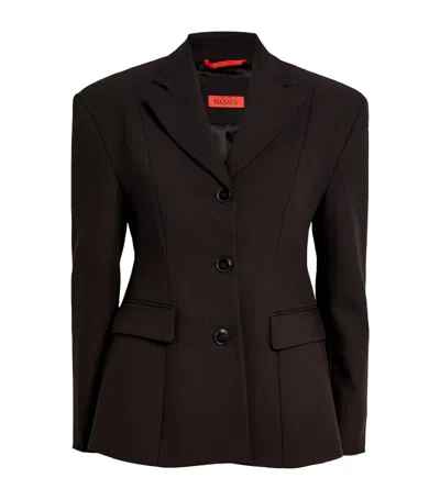 Max & Co Fitted Single-breasted Blazer In Black