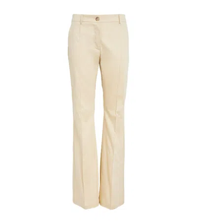 Max & Co Cotton Flared Trousers In White