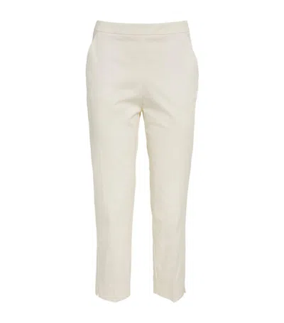 Max & Co Cropped Slim Trousers In White