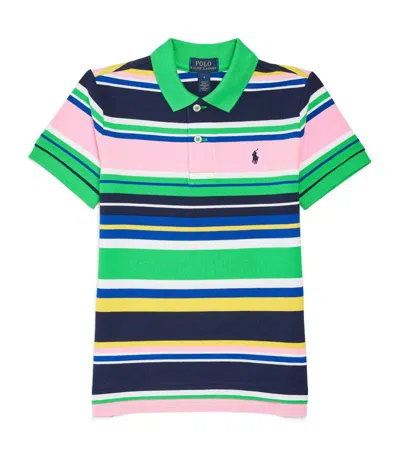 Ralph Lauren Kids' Striped Polo Shirt (6-14 Years) In Green