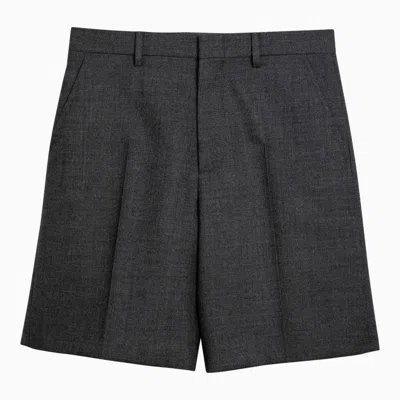 Gucci Grey Wool Bermuda Shorts Women In Gray