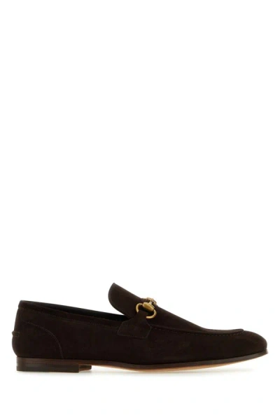 Gucci Man Chocolate Suede Loafers In Brown