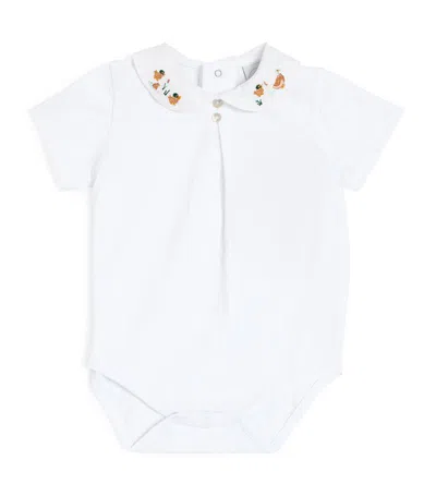 Pepa London Embroidered-collar Bodysuit (2 Years) In White