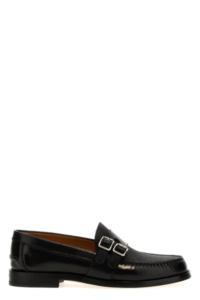 Gucci Men Double Buckle Loafers In Black