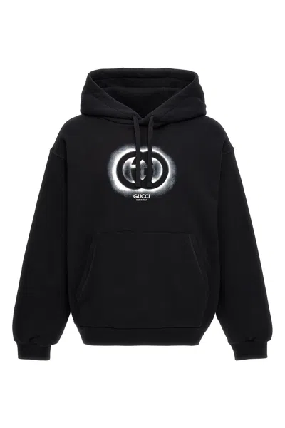 Gucci Logo-printed Cotton Hoodie In Black  