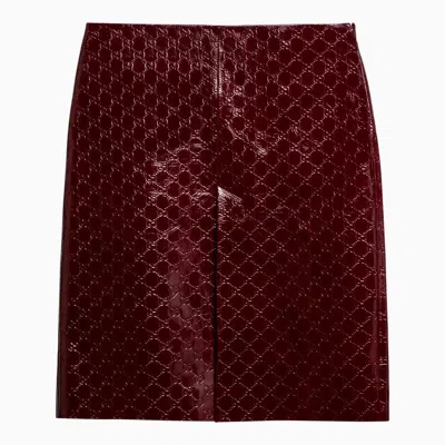Gucci Midi Skirt With Gg Motif Rosso Ancora Women In Red