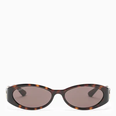 Gucci Tortoiseshell Oval Sunglasses Women In Brown