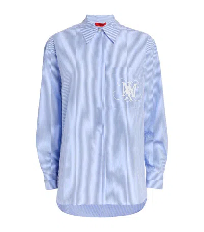 Max & Co Cotton Striped Shirt In Blue