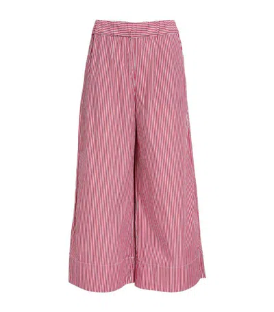 Max & Co Cotton Poplin Cropped Trousers In Pink
