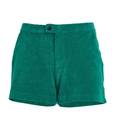 Ron Dorff Terry Cotton Shorts In Green