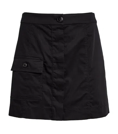 Max & Co Cotton Satin Mini Skirt In Black