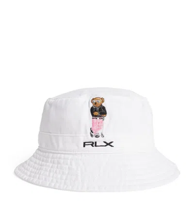Ralph Lauren Embroidered Polo Bear Bucket Hat In White
