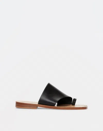 Fabiana Filippi Leather Thong Sandal With Studs In Black