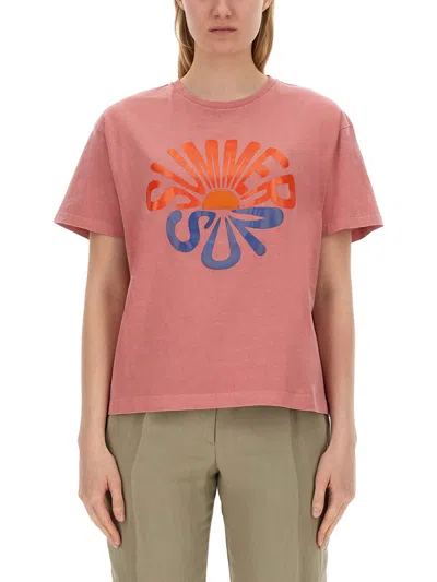 Ps By Paul Smith Summer Sun Print T-shirt In Pink