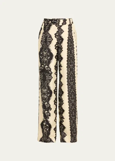 Libertine Venetian Lace Baggy Trousers In Blkiv