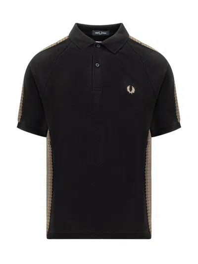 Fred Perry Fp Honey Comb Polo In Black
