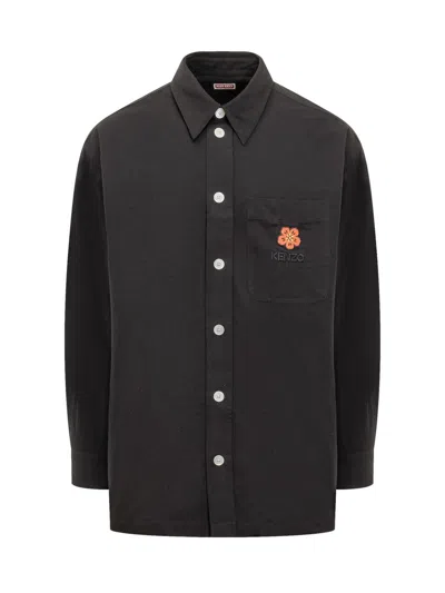Kenzo Black  Paris Boke Flower Crest Shirt In 99 Black